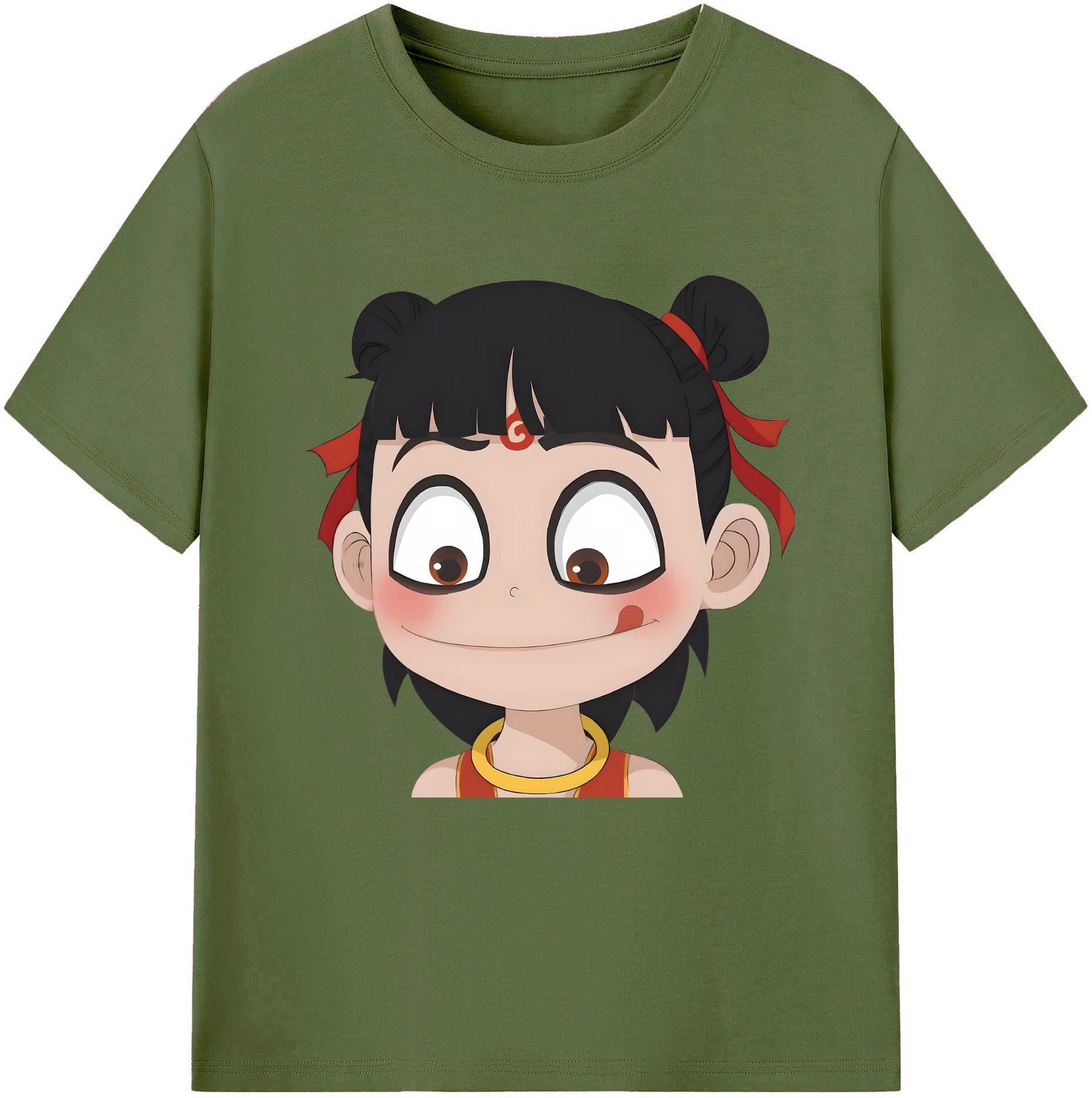 （画像用） Ne Zha 2 ナタ 魔童の大暴れ 綿100％半袖Tシャツ（フロントプリント）